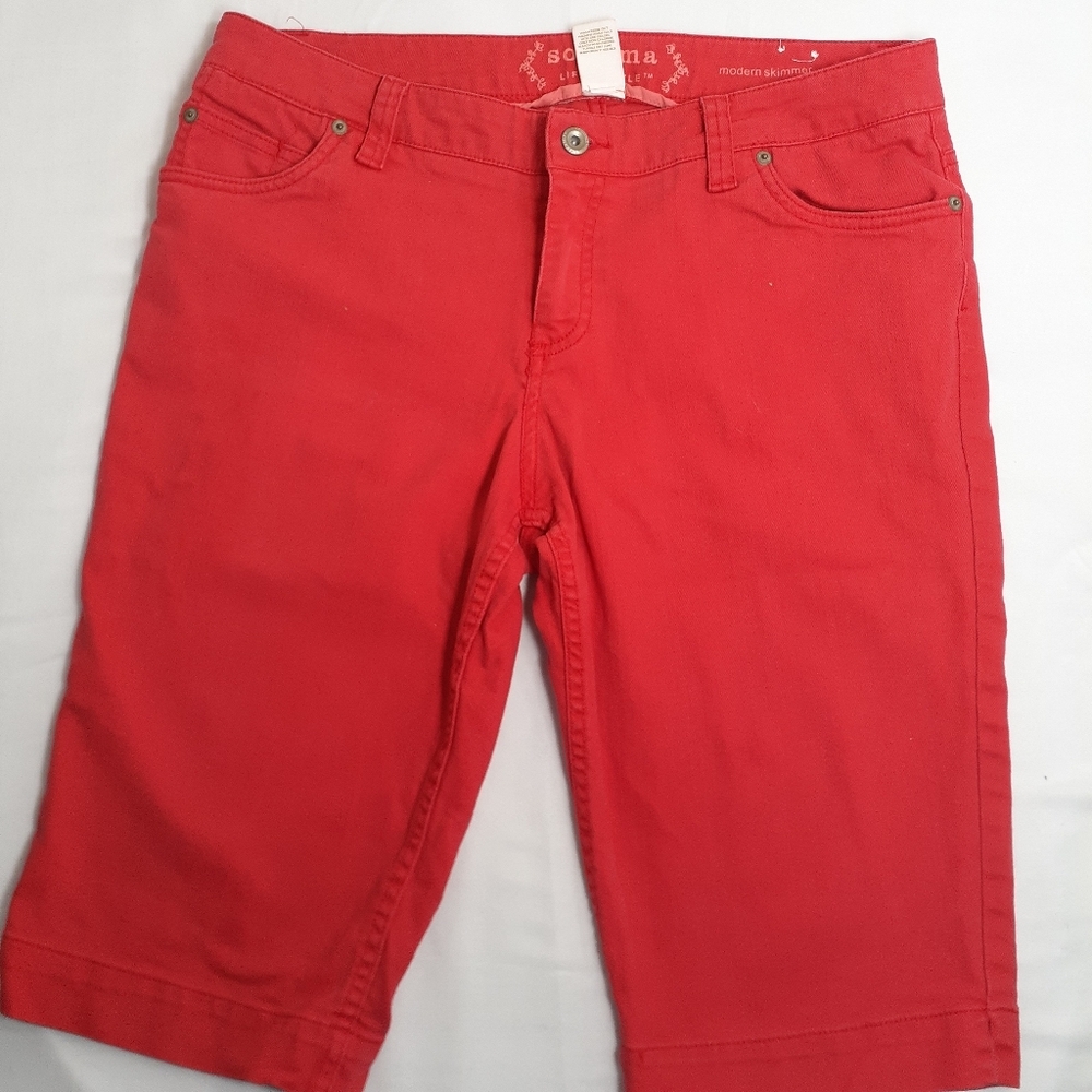 Sonoma Red Denim Skimmer Shorts Women's Size 12